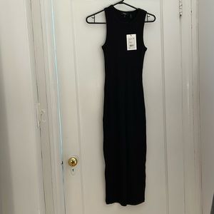Theory Racer Tank Dress Black Size P NWT MSRP $215 Cotton